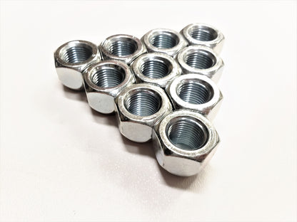 Ten (10) Pack 1/2" Open Zinc Steel Lug Nuts 1/2-20 For Trailer Wheel Rim