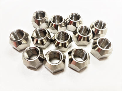 12-Pack Open 304 Stainless Steel 1/2" Lug Nuts 1/2-20 For Trailer Wheel