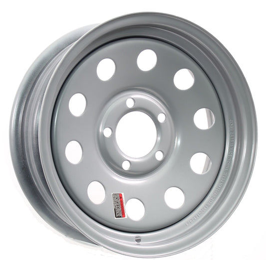 Trailer Wheel Rim 14X5.5 5-4.5 Silver Modular 2200 Lb. 3.19 Center Bore 75PSI