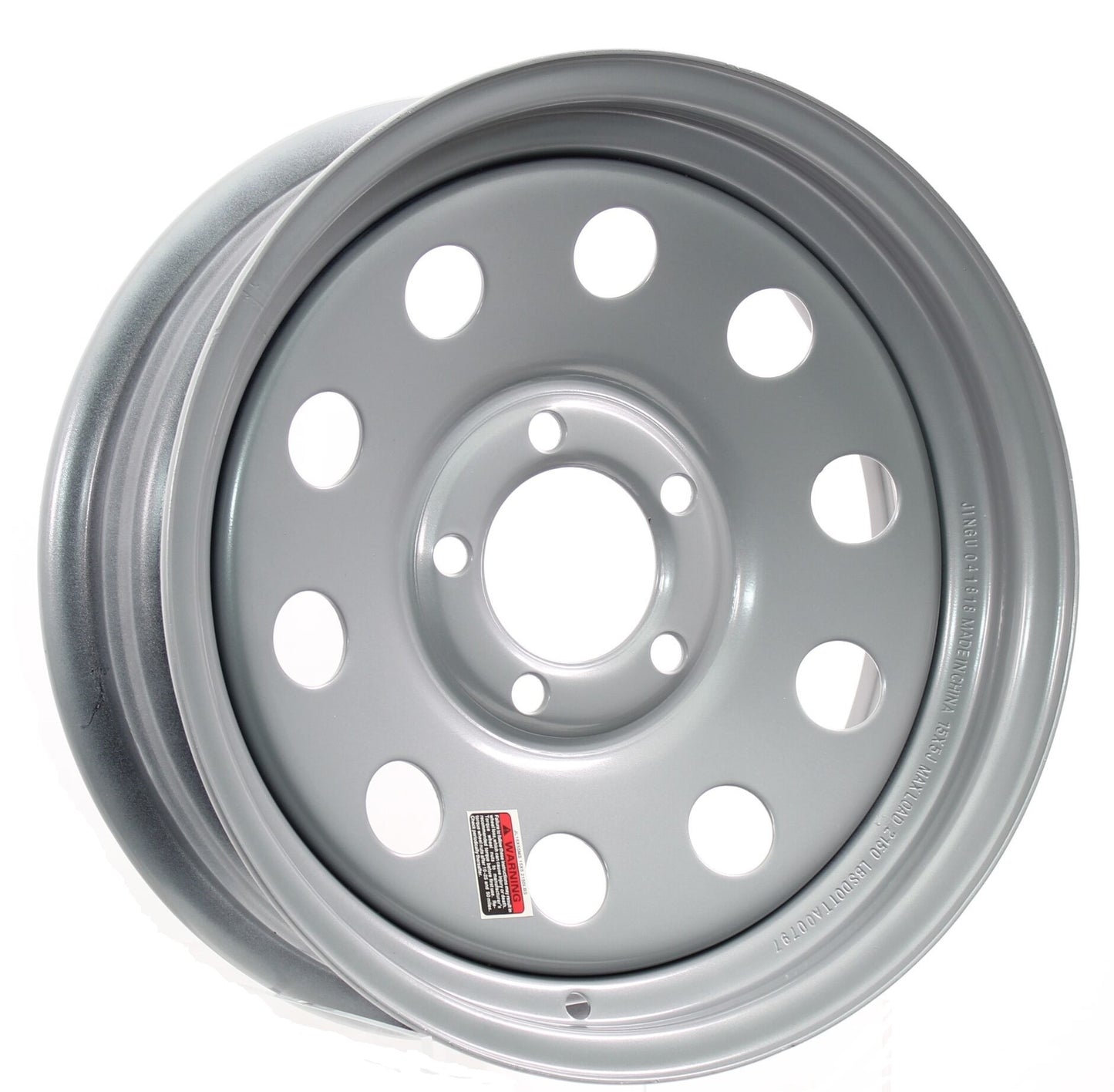 eCustomrim Trailer Rim Wheel 15 x 6 in. 15x6 5 Lug Wheel Silver Modular Design