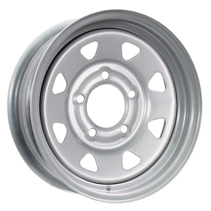 eCustomrim Trailer Wheel Silver Spoke Rim 14 x 5.5 14x5.5 5 Lug On 4.5 in.