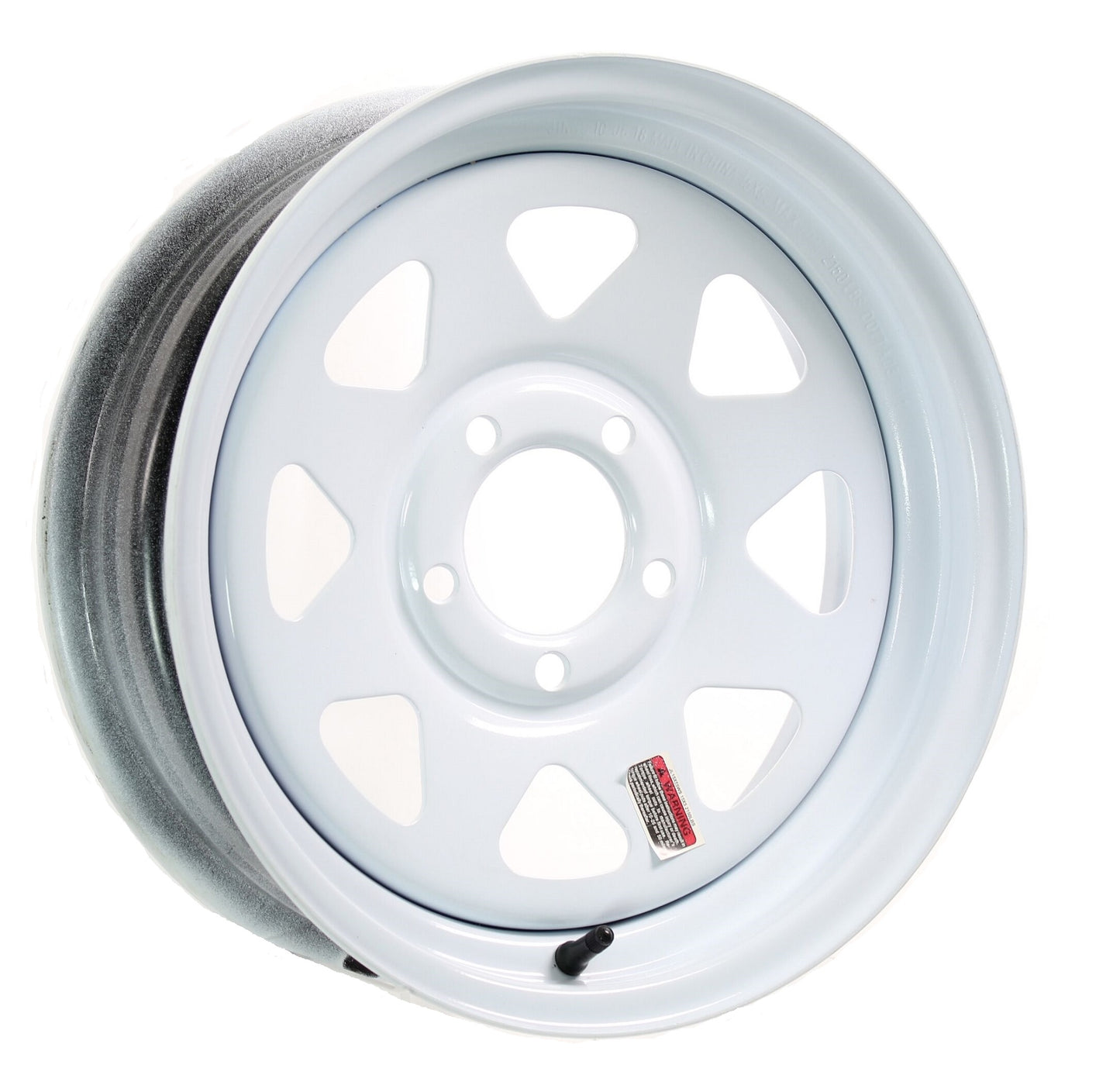 Trailer Rim Wheel 15 in. 15X6 5 Lug Hole Bolt Steel Highway Wheel White Spoke