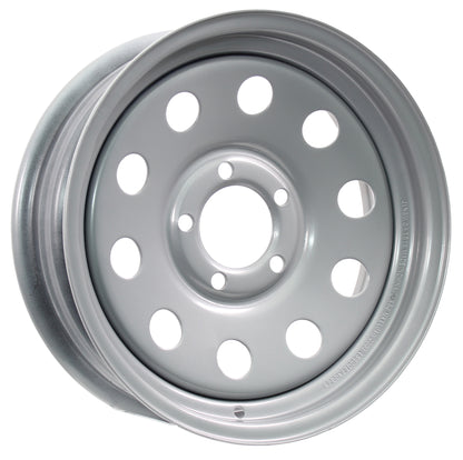 eCustomrim Trailer Wheel 15x5 SPECIAL BOLT PATTERN 5 Lug On 5 in. Center Silver