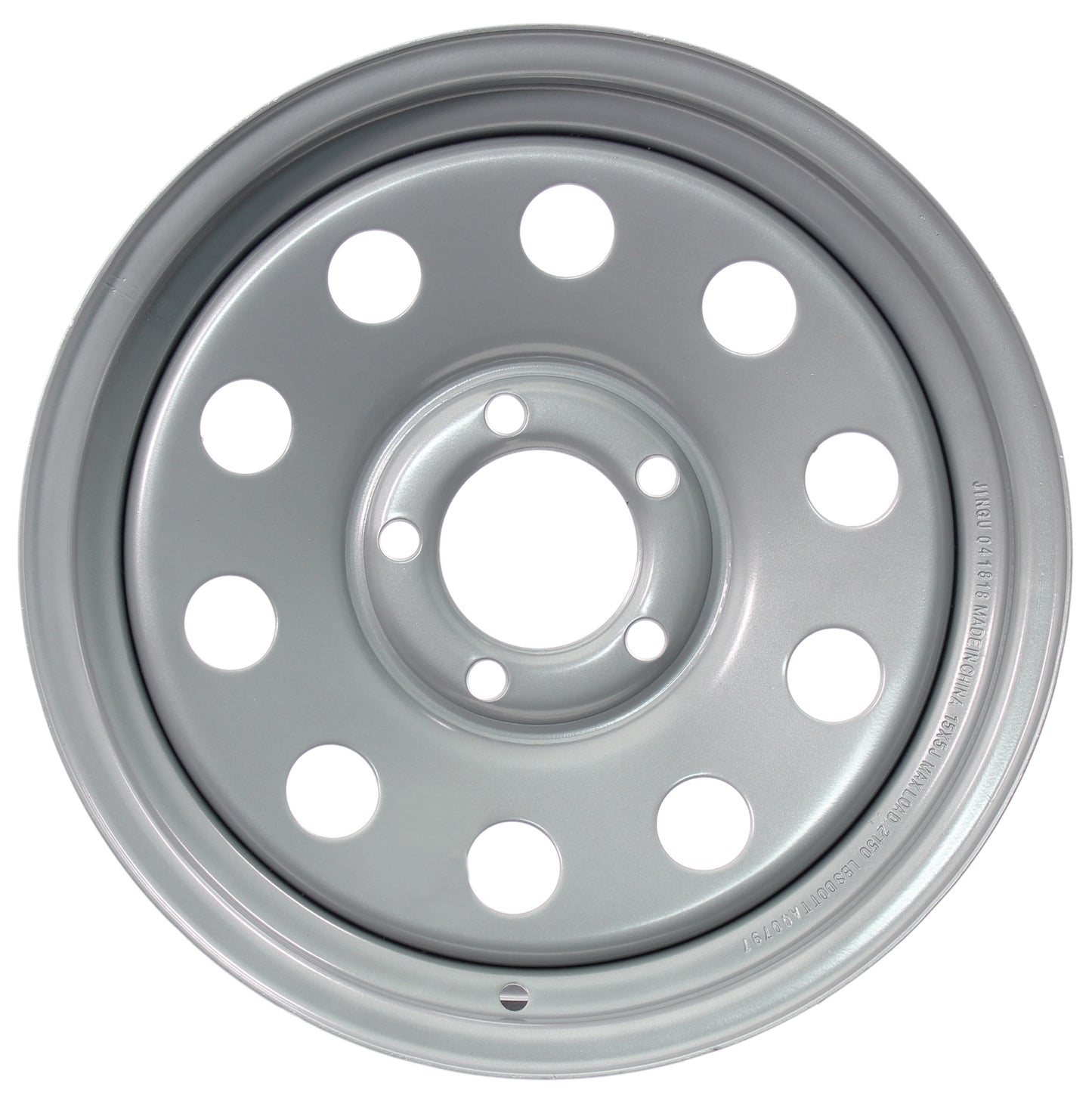 eCustomrim Trailer Wheel 15x5 SPECIAL BOLT PATTERN 5 Lug On 5 in. Center Silver