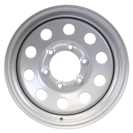 eCustomrim Trailer Wheel Rim 15x6 15 Inch Modular 6 Lug In Silver