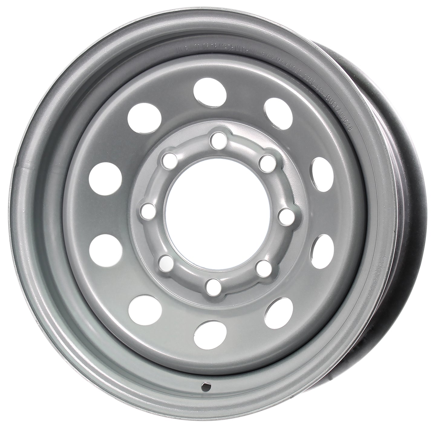 Equipment Trailer Rim Wheel 16 in. 16X6 8 Hole Bolt Lug Silver Modular Design