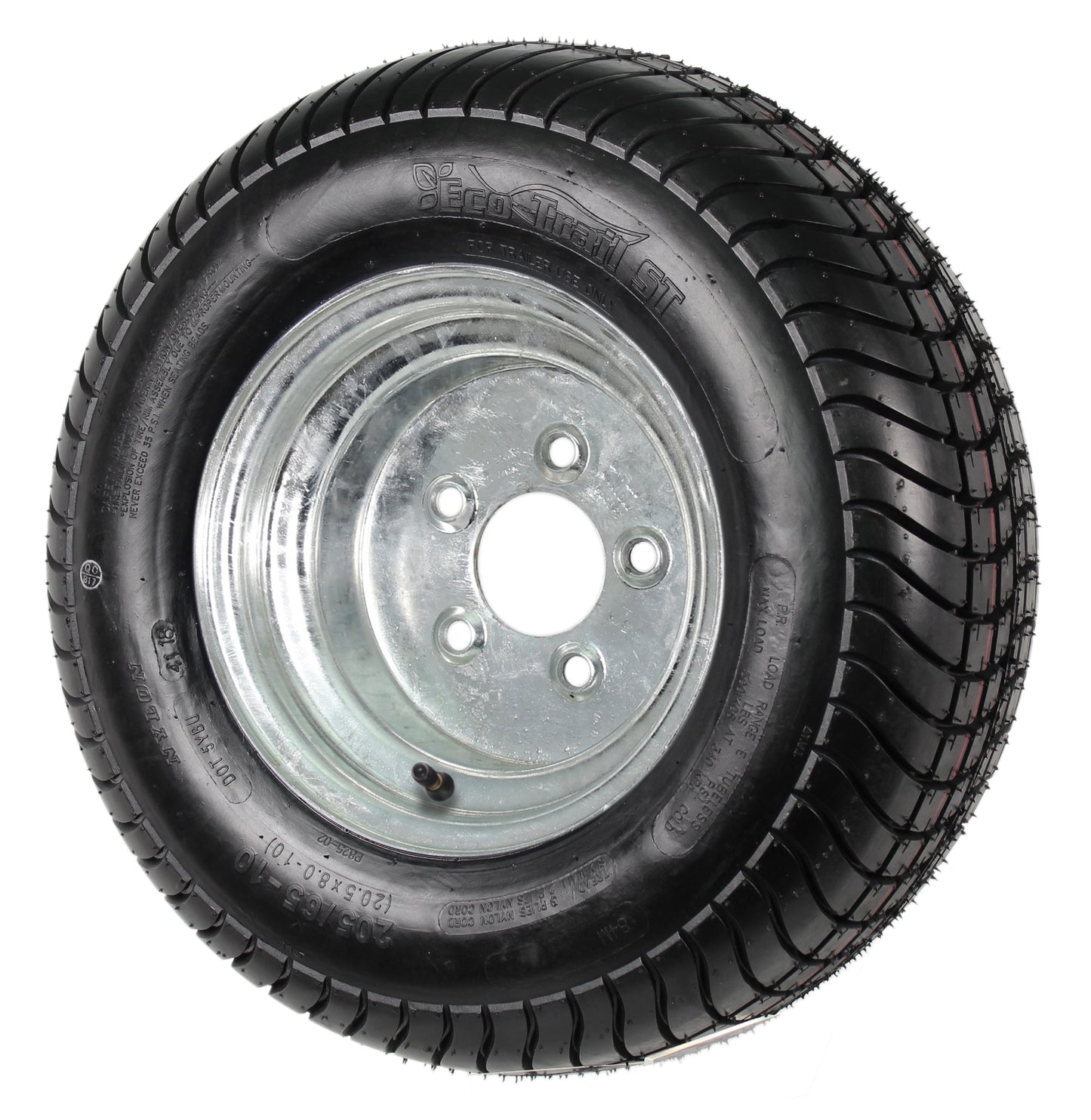 Trailer Tire On Rim 20.5X8-10 205/65-10 20.5X8.0-10 5 Lug Wheel Galvanized