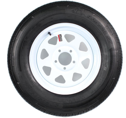 eCustomrim Radial Trailer Tire Rim ST205/75R15 Load C 15X5 5-5 White Spoke Wheel