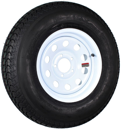 Trailer Tire On Rim ST215/75D14 14 in. Load C 5 Lug White Spoke Wheel