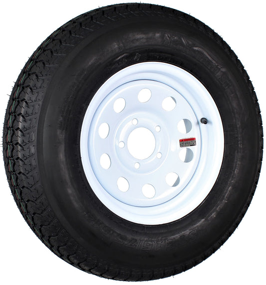 Trailer Tire On Rim ST215/75D14 14 in. Load C 5 Lug White Spoke Wheel