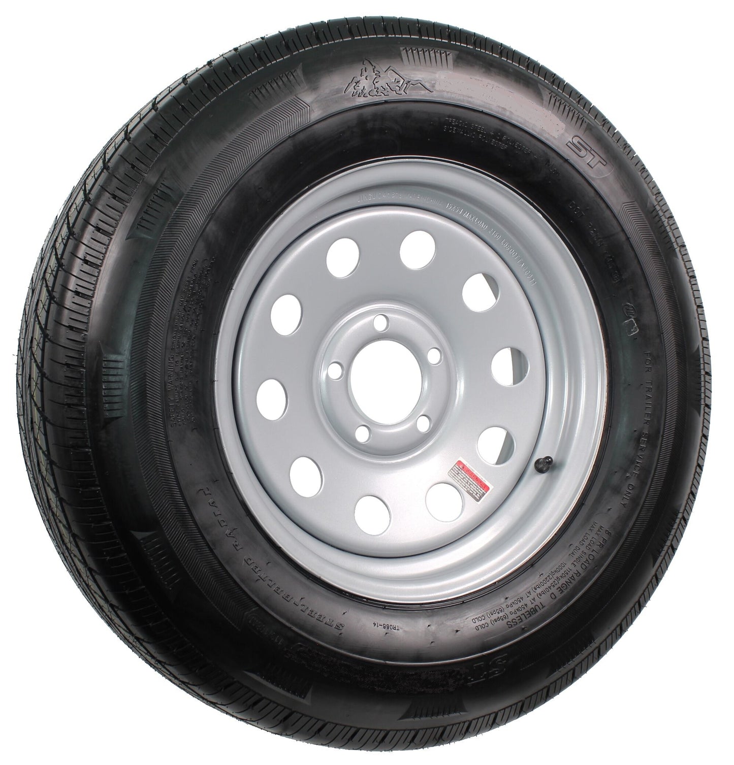 Trailer Tire ST215/75R14 LRC 1870 Lb. 5-4.5 Silver Modular Wheel Rim 3.19 CB