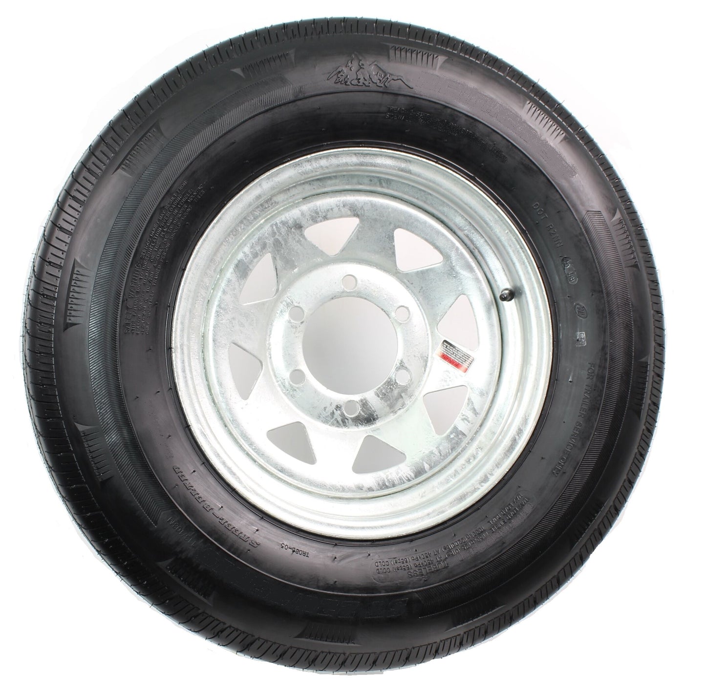 Trailer Tire Rim ST225/75D15 15 in. Load D 6 Lug Galvanized Spoke Wheel