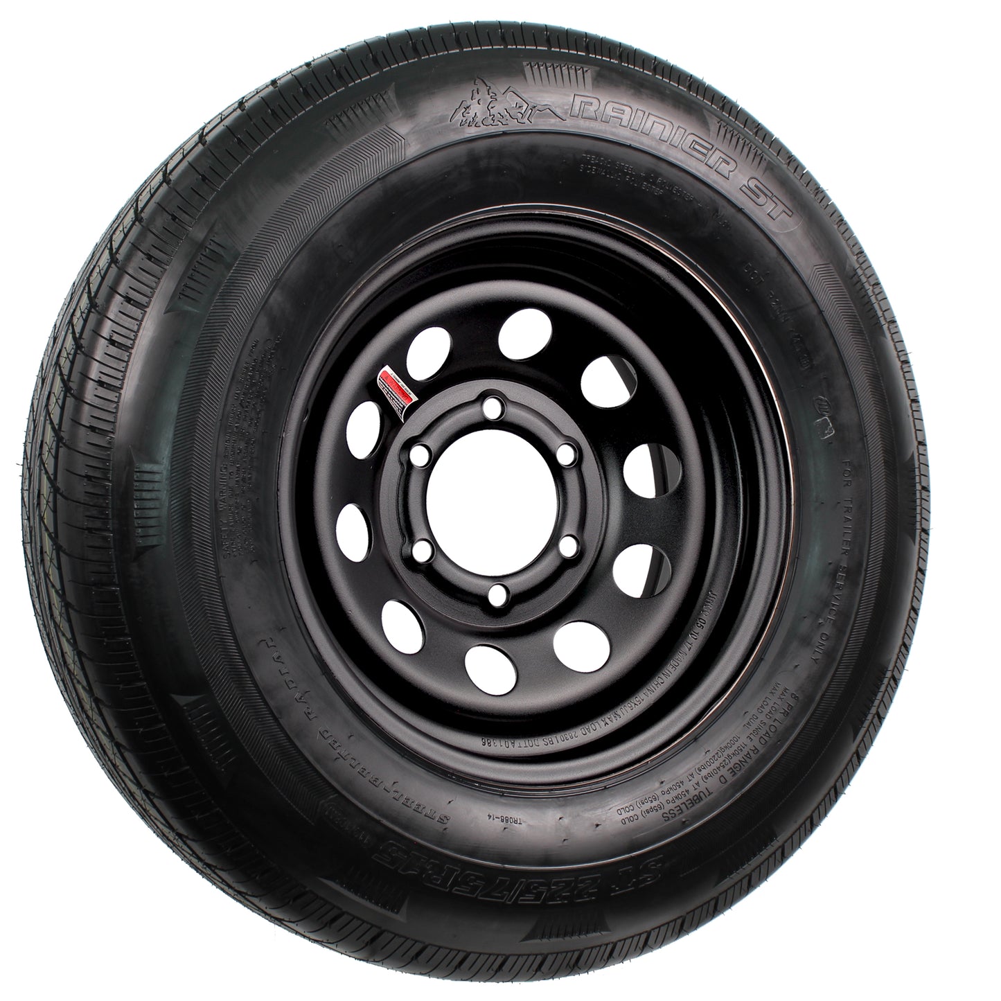 Trailer Tire and Rim ST225/75R15 LRD 15X6 6-5.5 Black Modular Wheel 4.27Pd