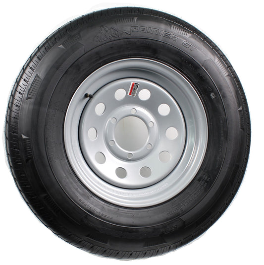 Trailer Tire On Rim ST225/75D15 H78-15 225/75-15 D 6 Lug Wheel Silver Modular