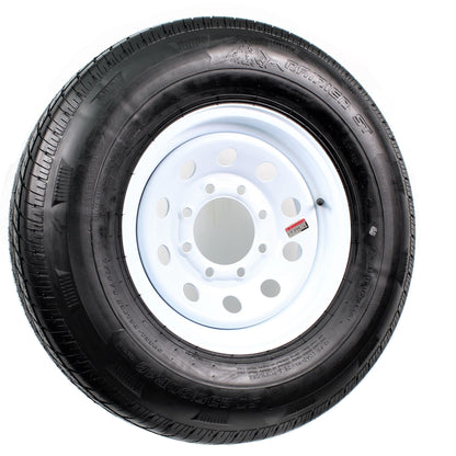 eCustomrim Radial Trailer Tire On Rim ST235/80R16 Load E 8 Lug White Wheel Mod