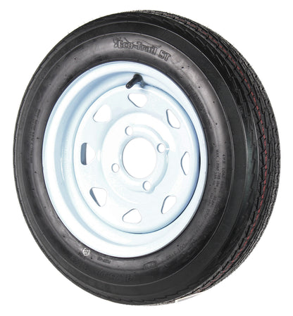 Trailer Tire On Rim 4.80-12 480-12 4.80 X 12 12 in. LRB 4 Lug Wheel White Spoke