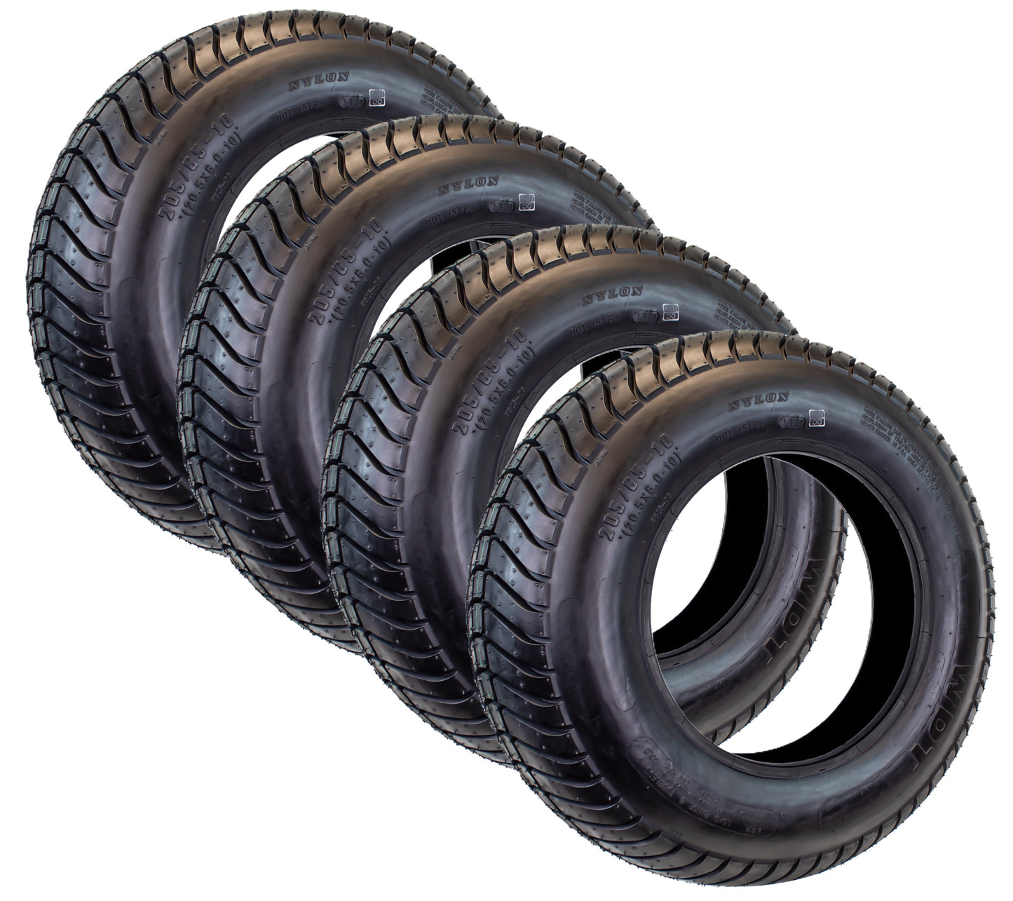 4-Pack eCustomrim 205/65-10 Golf Cart Street ATV Trailer Tire