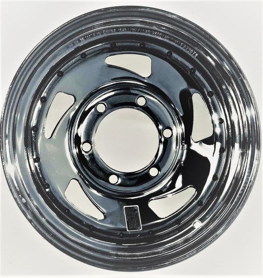 Trailer Rim Wheel JG 15X6 Directional Chrome 4.27 Center Bore 6 Lug 2600 Lb.