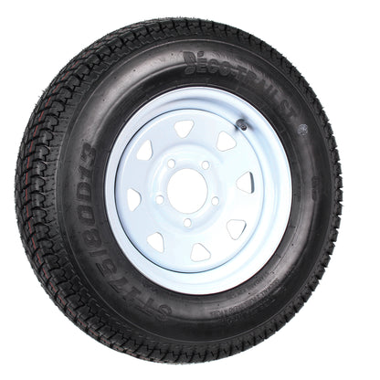 2-Pk Trailer Tire On Rim ST175/80D13 175/80 13 in. LRC 5 Hole White Spoke Wheel