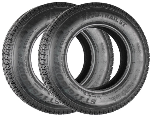 Two Eco Trail ST175/80D13 Trailer Tires Bias Ply Load Range C 1360# 175/80 D 13