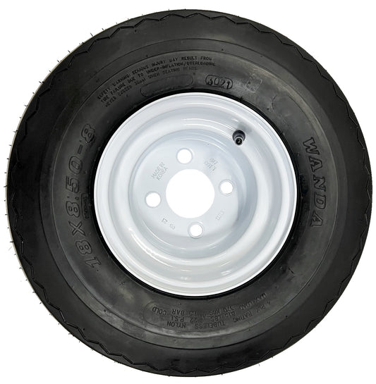 Golf Cart Tire On Rim - 18 X 8.5 X 8 18-850-8 18X8.50-8 White 4 Lug Hole 18 in.