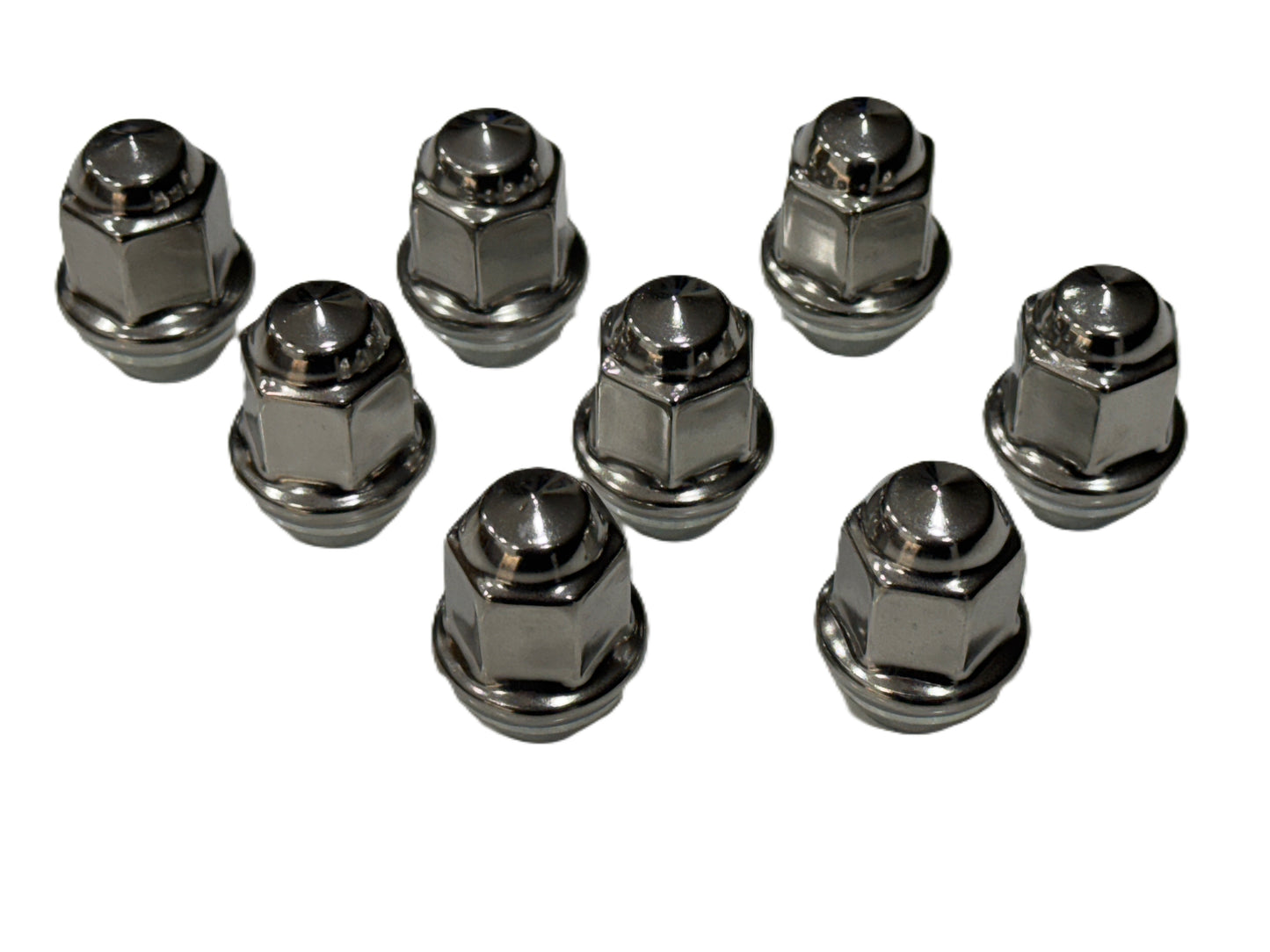 Trailer Wheel Lug and Cap Set. Stainless Steel Hub Cover 8 SS Lugs 4.90in Center