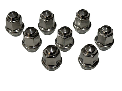 4 Trailer Wheel Lug and Cap Sets - Stainless Hub Cover 32 SS Lugs 4.90in. Center