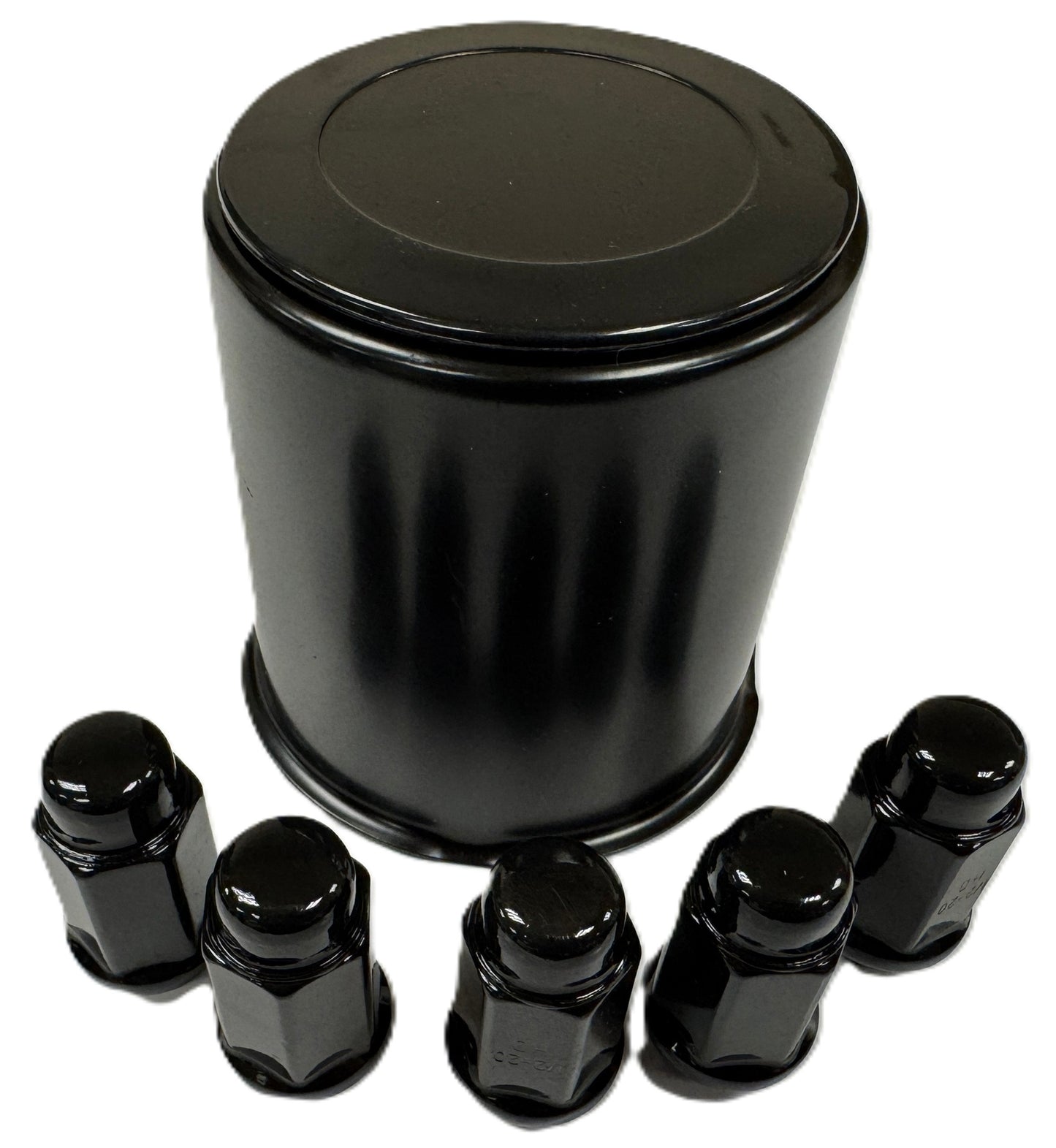 Trailer Wheel Lug and Cap Set - Black Hub Cover 5 Lugs 3.19 Inch Center Rim