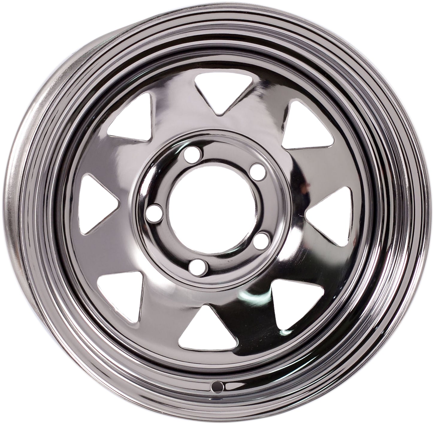 eCustomrim Chrome Spoke Trailer Rim 15X6 15" 5 Lug on 4.5 Inch Center Wheel