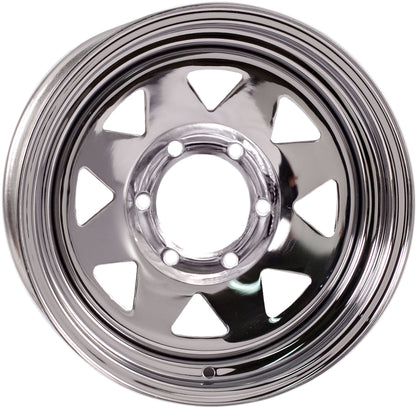 eCustomrim Chrome Spoke Trailer Rim 15X6 15" 6 Lug on 5.5 Inch Center Wheel