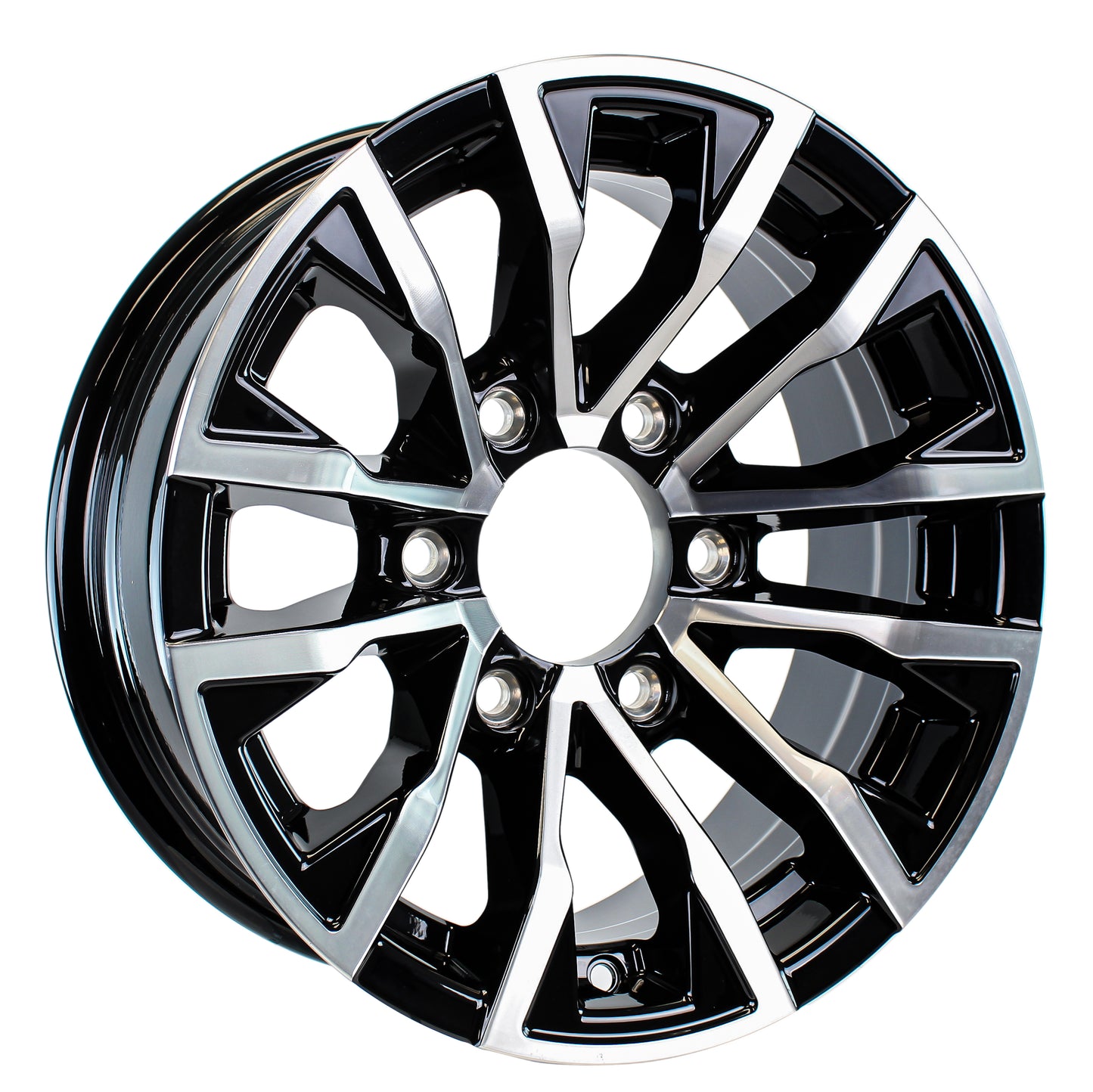 eCustomrim Aluminum Trailer Wheel 16X6 16 Inch Edge Black 6 Lug On 5.5" Rim