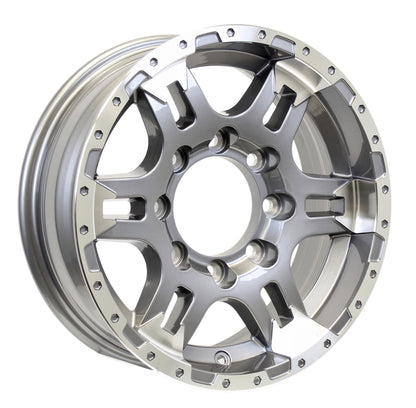 Aluminum Trailer Wheel 16X6 16 Inch Rim Gun Metal Machined 8 Lug PDTU66867GM