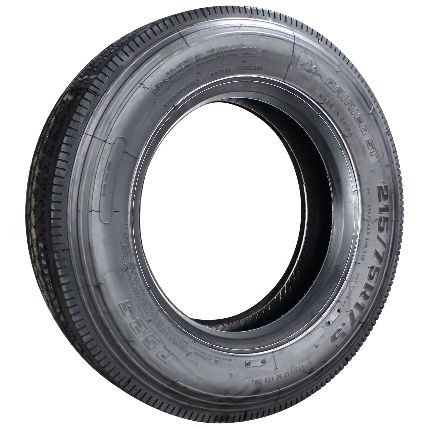 Rainier Radial Trailer Tire 215/75R17.5 Heavy Duty R525 17.5" Load Range J