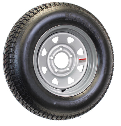 Mounted Trailer Tire and Rim ST175/80D13 175/80 D 13 5-4.5 Silver Spoke Wheel