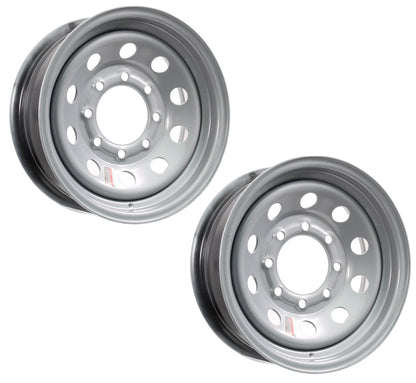 eCustomrim 2-Pack Heavy Duty Trailer Rims Wheels 16 in. 16X6 8H Silver Modular