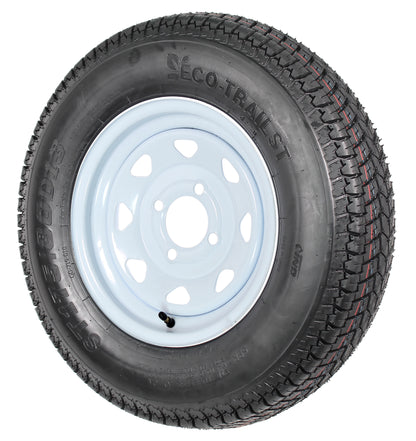 Trailer Tire On Rim ST175/80D13 175/80 D 13 Load C 4 Lug White Spoke Wheel