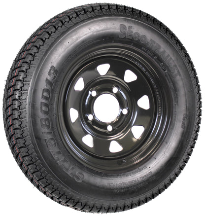 Trailer Tire On Rim Bias Ply ST175/80D13 175/80 D 13 LRC 5-4.5 Black Spoke Wheel