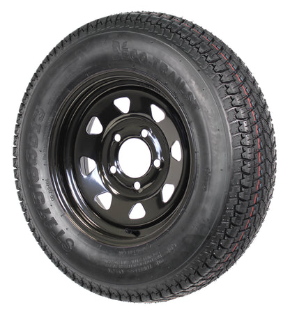 Trailer Tire On Rim Bias Ply ST175/80D13 175/80 D 13 LRC 5-4.5 Black Spoke Wheel