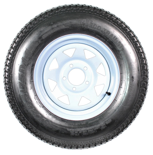 Trailer Tire Rim ST205/75D14 2057514 F78-14 14 in. LRC 5 Lug Wheel White Spoke