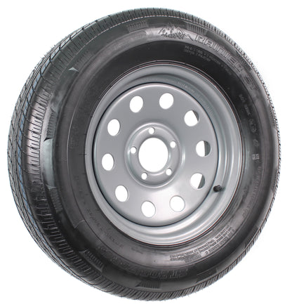 Trailer Tire ST205/75R15 LRC 15X5 5-4.5 Silver Modular Wheel Rim 3.19 CB