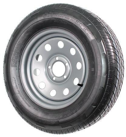Mounted Radial Trailer Tire and Rim ST205/75R15 5-4.5 Sr Silver Modular Wheel