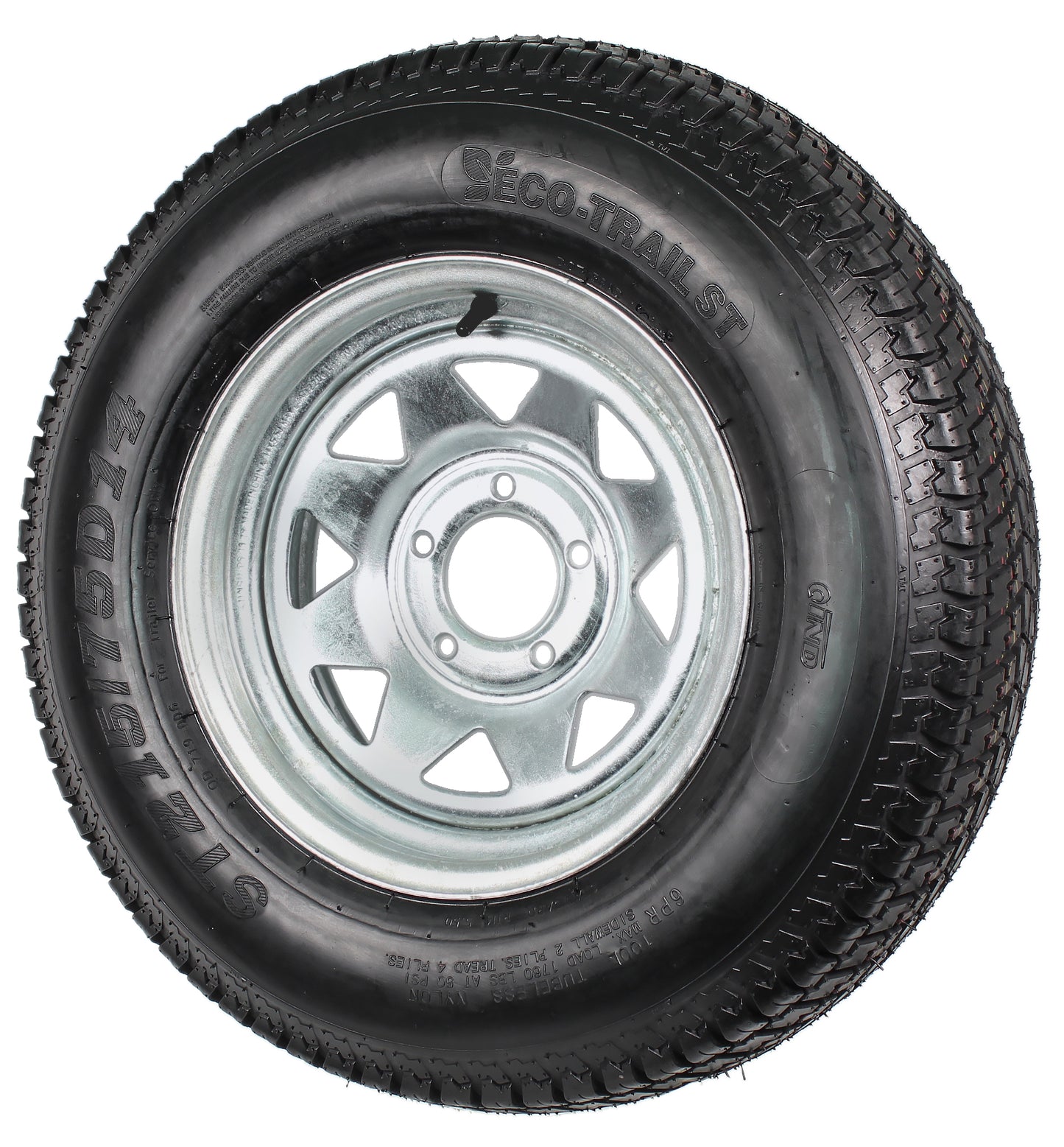 Trailer Tire Rim ST215/75D14 14 in. Load C 5 Lug Galvanized Spoke Wheel