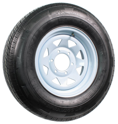 Trailer Tire ST225/75R15 LRD 15X6 6-5.5 White Spoke Wheel Rim 4.27 Center Bore
