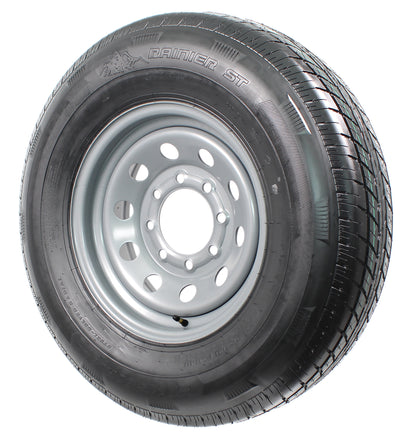 Radial Trailer Tire On Rim ST235/80R16 Load E 8 Lug Silver Modular Wheel