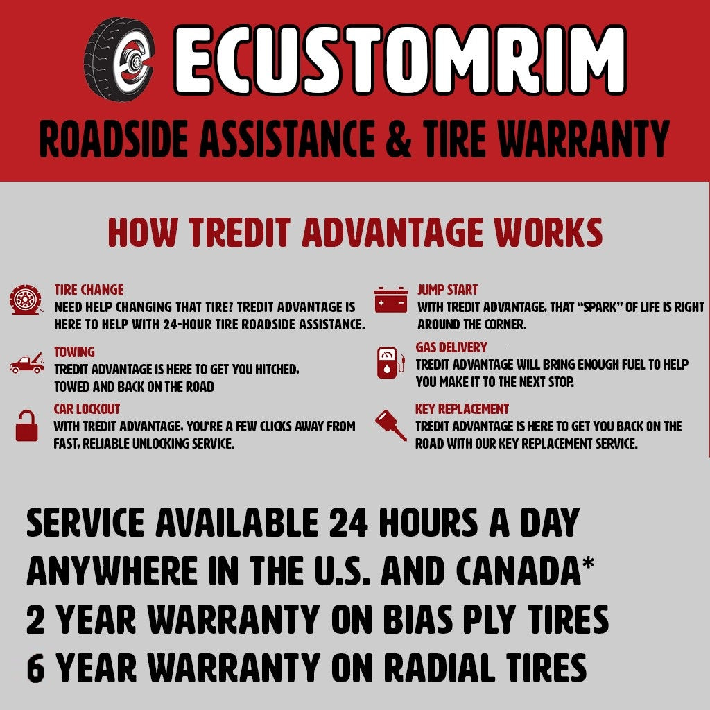 eCustomrim Radial Trailer Tire and Rim ST205/75R15 15X5 5-4.5 Black Spoke Wheel