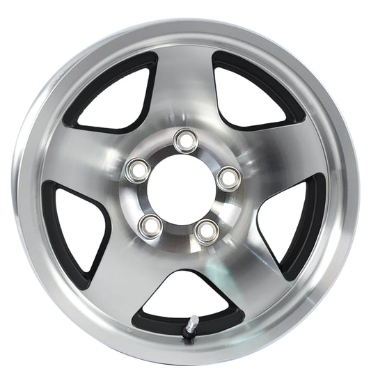 eCustomrim Aluminum Trailer Wheel 14X6 14 Inch Black Star 5 Lug On 4.5" Rim