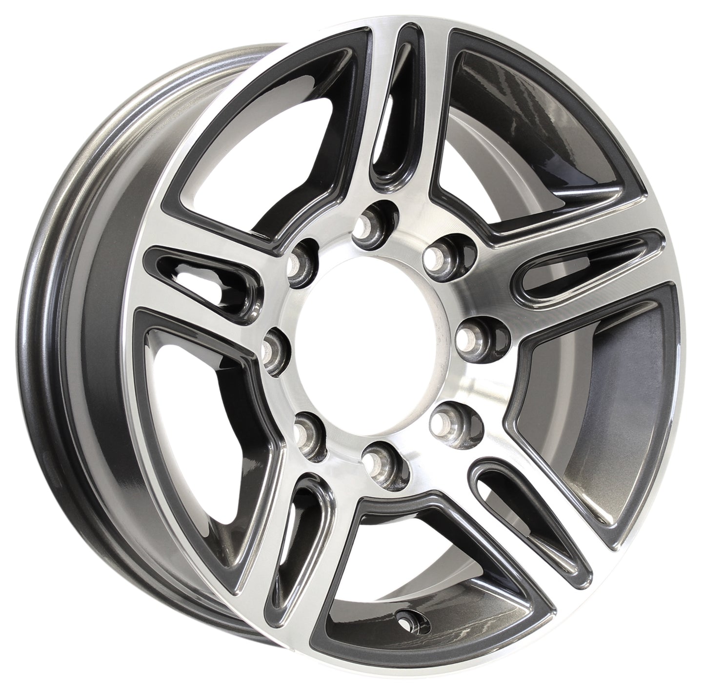 eCustomrim Aluminum Trailer Wheel 16X6 16 Inch Rim Gun Metal Machined 8 Lug